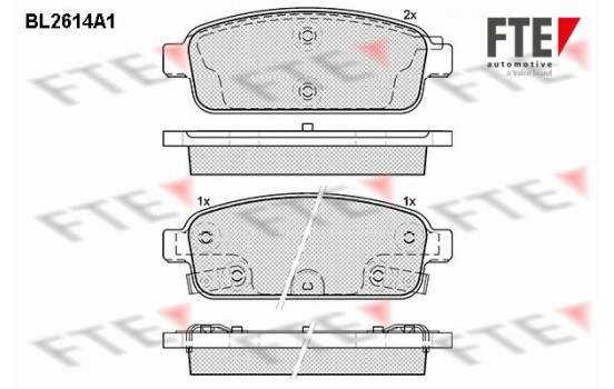 Kit de plaquettes de frein, frein à disque BL2614A1 FTE