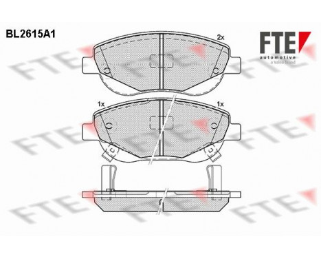 Kit de plaquettes de frein, frein à disque BL2615A1 FTE