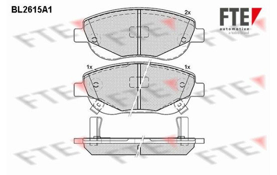 Kit de plaquettes de frein, frein à disque BL2615A1 FTE