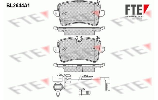 Kit de plaquettes de frein, frein à disque BL2644A1 FTE