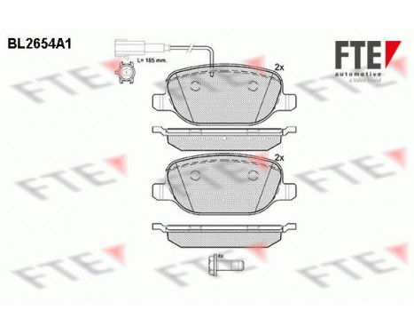 Kit de plaquettes de frein, frein à disque BL2654A1 FTE