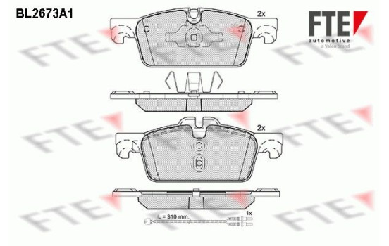 Kit de plaquettes de frein, frein à disque BL2673A1 FTE