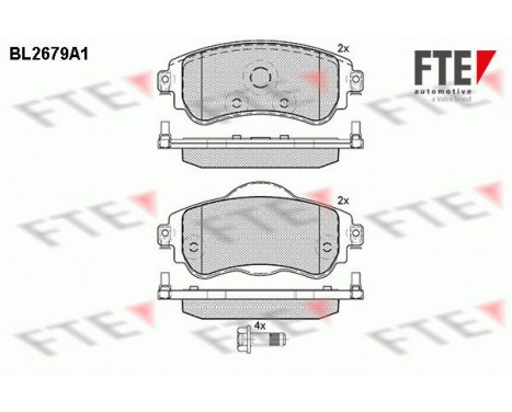 Kit de plaquettes de frein, frein à disque BL2679A1 FTE