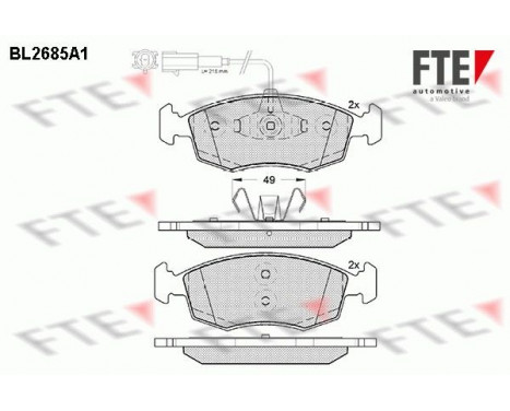 Kit de plaquettes de frein, frein à disque BL2685A1 FTE