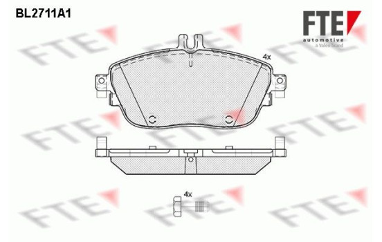 Kit de plaquettes de frein, frein à disque BL2711A1 FTE