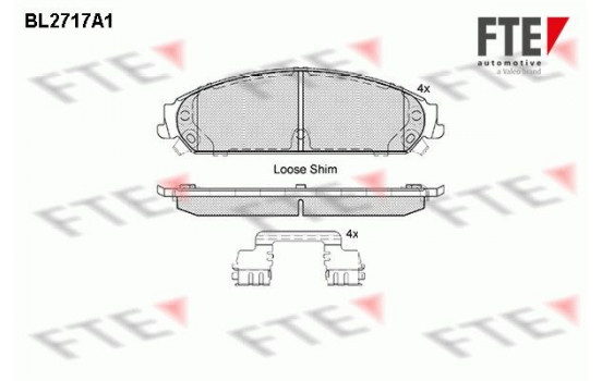 Kit de plaquettes de frein, frein à disque BL2717A1 FTE