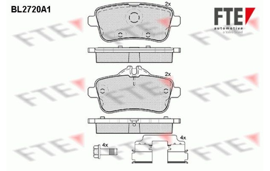 Kit de plaquettes de frein, frein à disque BL2720A1 FTE