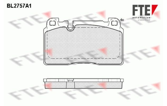 Kit de plaquettes de frein, frein à disque BL2757A1 FTE