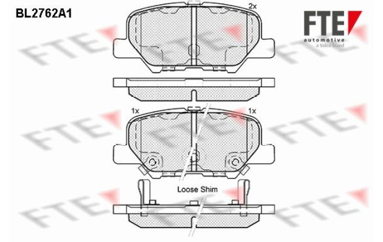 Kit de plaquettes de frein, frein à disque BL2762A1 FTE