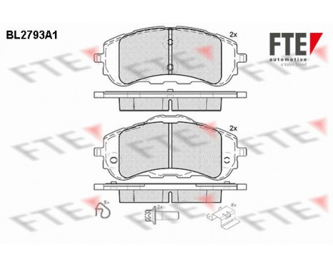 Kit de plaquettes de frein, frein à disque BL2793A1 FTE