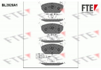 Kit de plaquettes de frein, frein à disque BL2828A1 FTE