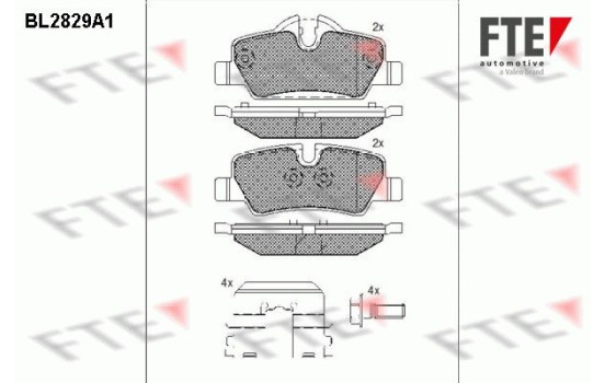 Kit de plaquettes de frein, frein à disque BL2829A1 FTE