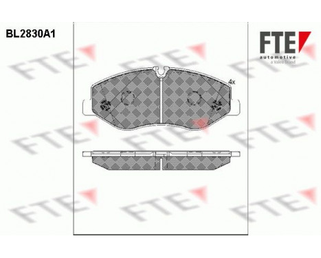 Kit de plaquettes de frein, frein à disque BL2830A1 FTE