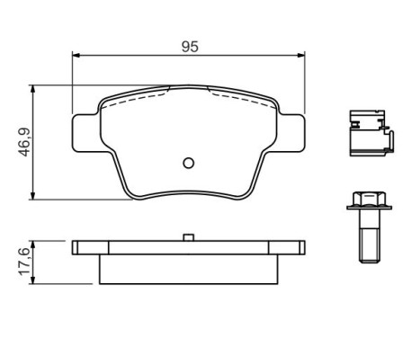 Kit de plaquettes de frein, frein à disque BP1009 Bosch, Image 7