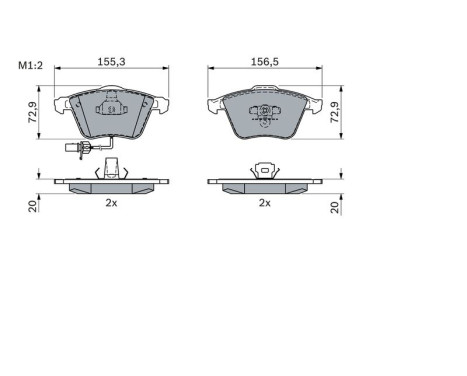 Kit de plaquettes de frein, frein à disque BP1014 Bosch, Image 5