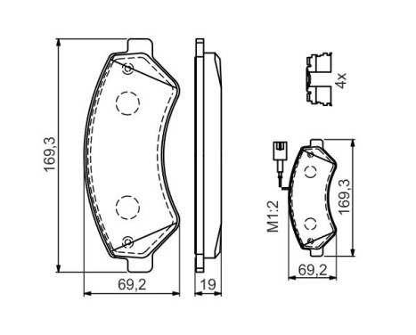 Kit de plaquettes de frein, frein à disque BP1019 Bosch, Image 5