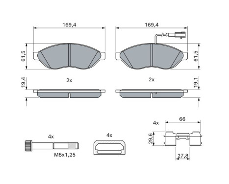 Kit de plaquettes de frein, frein à disque BP1021 Bosch, Image 7