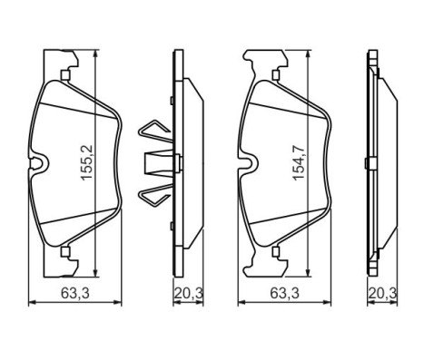 Kit de plaquettes de frein, frein à disque BP1027 Bosch, Image 5