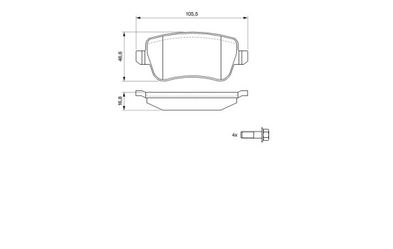 Kit de plaquettes de frein, frein à disque BP1036 Bosch, Image 8