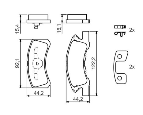 Kit de plaquettes de frein, frein à disque BP1045 Bosch, Image 5