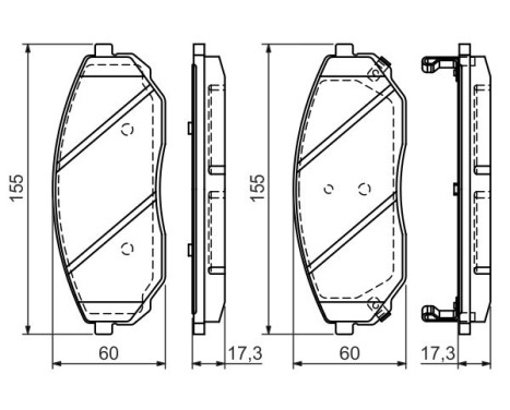 Kit de plaquettes de frein, frein à disque BP1054 Bosch, Image 7