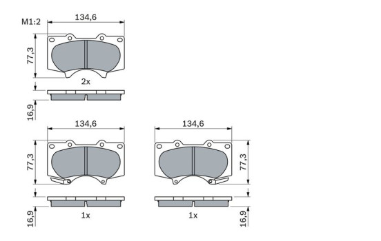 Kit de plaquettes de frein, frein à disque BP1064 Bosch, Image 3