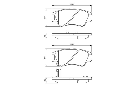 Kit de plaquettes de frein, frein à disque BP1066 Bosch, Image 6