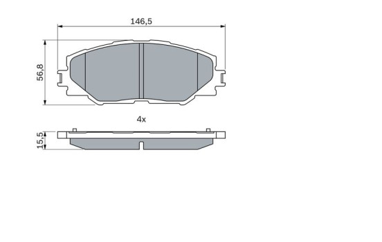 Kit de plaquettes de frein, frein à disque BP1085 Bosch, Image 3