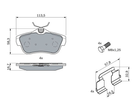 Kit de plaquettes de frein, frein à disque BP1102 Bosch, Image 5