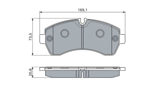 Kit de plaquettes de frein, frein à disque BP1104 Bosch