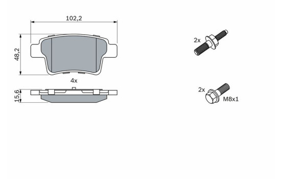 Kit de plaquettes de frein, frein à disque BP1110 Bosch, Image 6