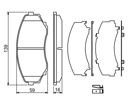 Kit de plaquettes de frein, frein à disque BP1115 Bosch, Image 5