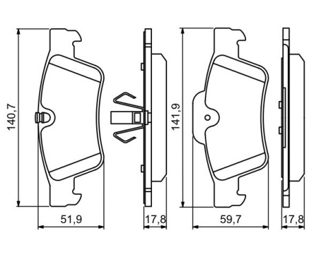 Kit de plaquettes de frein, frein à disque BP1128 Bosch, Image 7
