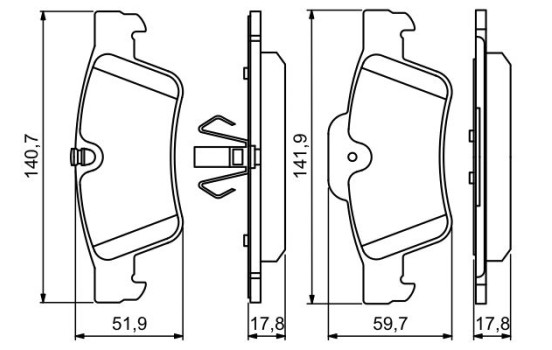 Kit de plaquettes de frein, frein à disque BP1128 Bosch, Image 3
