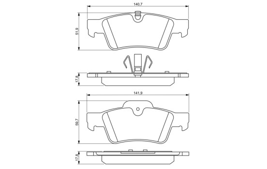 Kit de plaquettes de frein, frein à disque BP1128 Bosch, Image 8