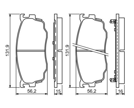 Kit de plaquettes de frein, frein à disque BP1130 Bosch