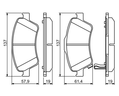 Kit de plaquettes de frein, frein à disque BP1132 Bosch, Image 7