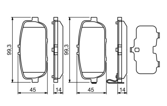 Kit de plaquettes de frein, frein à disque BP1136 Bosch, Image 5