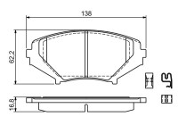 Kit de plaquettes de frein, frein à disque BP1156 Bosch