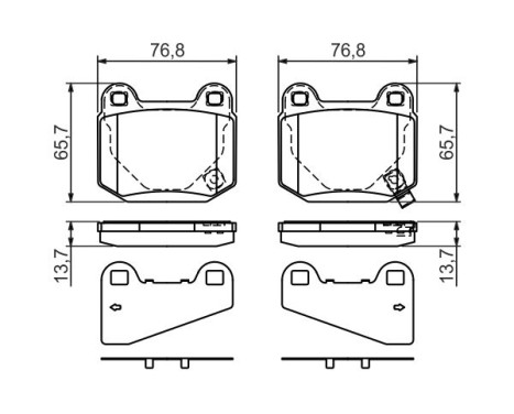 Kit de plaquettes de frein, frein à disque BP1164 Bosch, Image 2