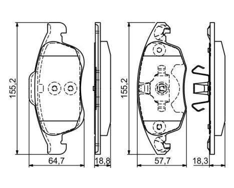 Kit de plaquettes de frein, frein à disque BP1170 Bosch, Image 7