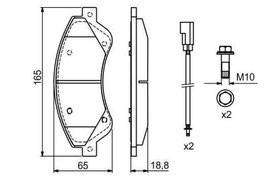 Kit de plaquettes de frein, frein à disque BP1171 Bosch, Image 3