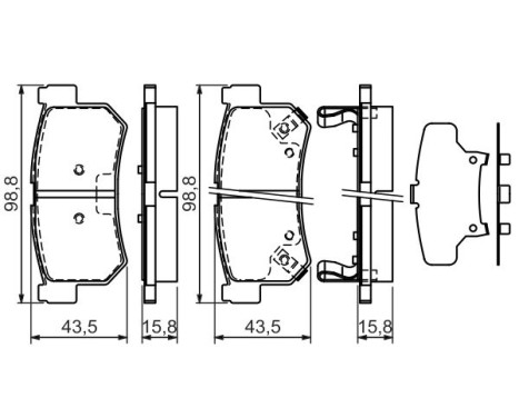 Kit de plaquettes de frein, frein à disque BP1172 Bosch, Image 7