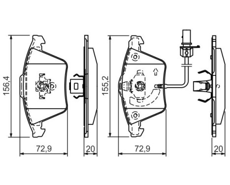 Kit de plaquettes de frein, frein à disque BP1182 Bosch, Image 7