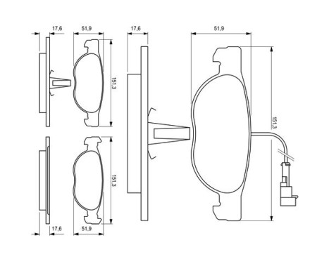 Kit de plaquettes de frein, frein à disque BP119 Bosch, Image 5