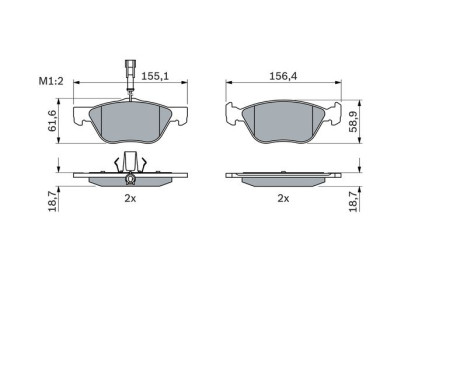 Kit de plaquettes de frein, frein à disque BP120 Bosch, Image 5