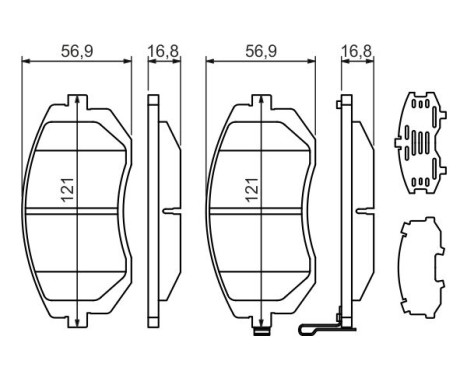 Kit de plaquettes de frein, frein à disque BP1205 Bosch, Image 5