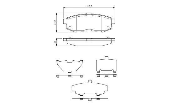 Kit de plaquettes de frein, frein à disque BP1209 Bosch, Image 3