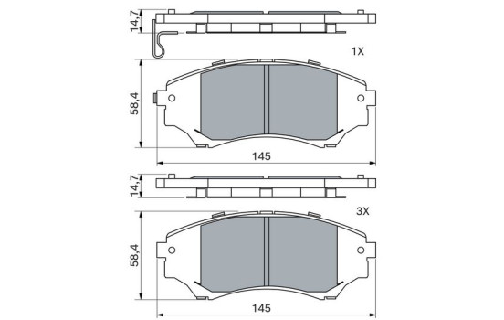 Kit de plaquettes de frein, frein à disque BP1213 Bosch