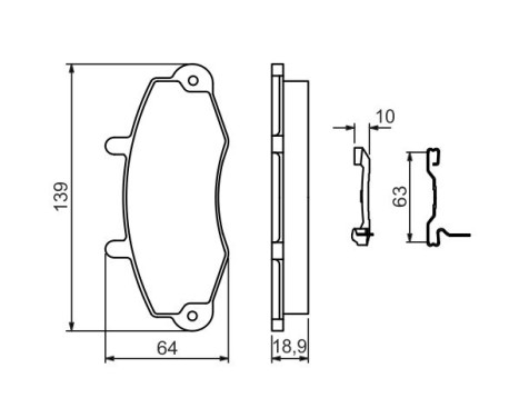 Kit de plaquettes de frein, frein à disque BP1245 Bosch, Image 7